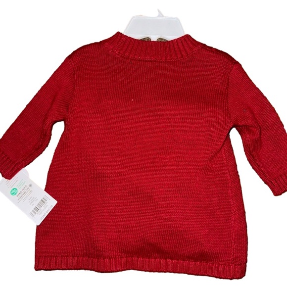 NWT 2 Piece Newborn Baby Girl’s Cable Knit Sweater Dress with diaper cover - Picture 2 of 7